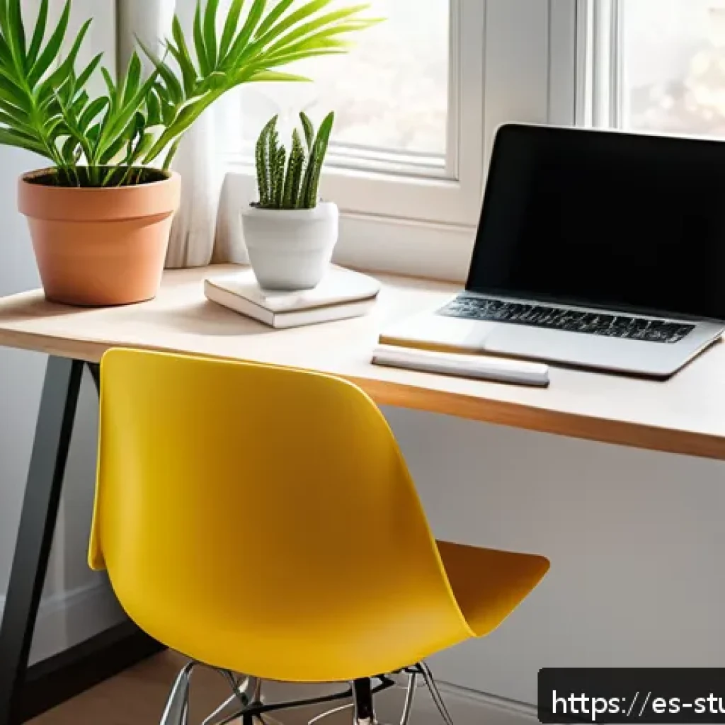비대면 학습에서의 진도 관리 방법 - A bright and organized home study space designed for maximum productivity, featuring a small dedicat...